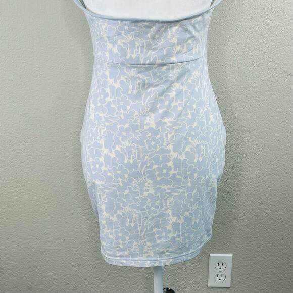 PUMA Casual Sporty Blue White Floral Halter V-Neck Mini Dress Large/XL - Picture 10 of 12